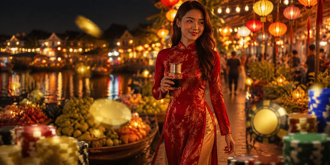 Người chơi truy cập tài khoản cá cược trực tuyến tại Hội An về đêm